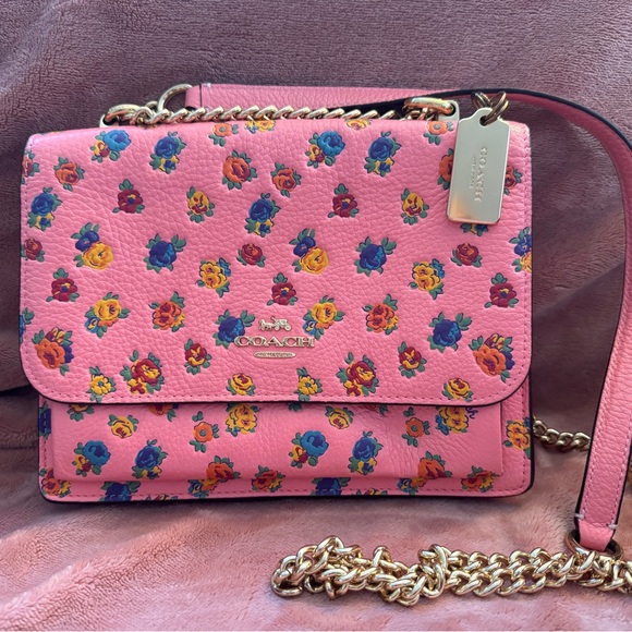 Coach Handbags - Coach Pink Floral Crossbody Bag